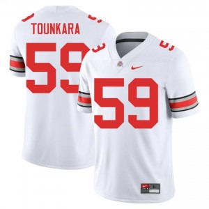 Ahmed Tounkara #59 White Men Stitched Jersey | Durable Ohio State University Football Gear 28396108
