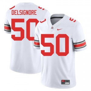 Alec DelSignore #50 White Men Stitched Jersey | Pro-Grade Ohio State University Football Gear 28167936