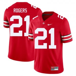 Scarlet #21 Anthony Rogers Men Stitched Jersey | Ohio State Buckeyes Elite Thread NCAA Football Edition 31874267