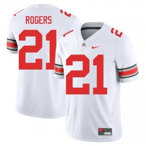 Anthony Rogers #21 White Men Stitch Jersey | Exclusive Ohio State Player Football Gear 71223513