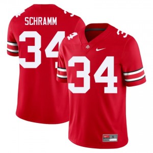 Scarlet #34 Brennen Schramm Men Embroidery Jersey | Ohio State Buckeyes Pro-Grade College Football Edition 68852969