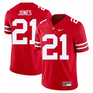 Scarlet #21 Brenten Jones Men Stitched Jersey | Ohio State Buckeyes Premium NCAA Football Edition 95032874