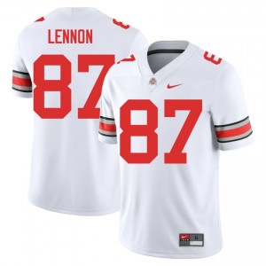 Brody Lennon #87 White Men Stitched Jersey | Limited Ohio State NCAA Football Gear 95766956