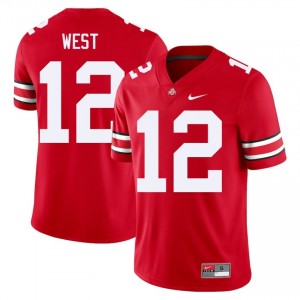 Scarlet #12 Bryce West Men Embroidery Jersey | Ohio State Buckeyes Gameday College Football Edition 72654408