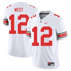 Bryce West #12 White Men Stitched Jersey | Premium Ohio State NCAA Football Gear 77164752