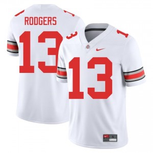Bryson Rodgers #13 White Men Stitched Jersey | Elite Thread Ohio State University Football Gear 60271118