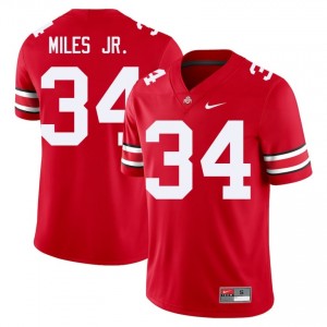 Scarlet #34 Bukari Miles Jr. Men Stitch Jersey | Ohio State Buckeyes Durable Player Football Edition 65779222