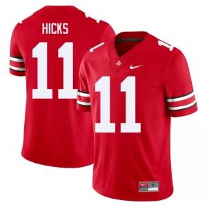 Scarlet #11 C.J. Hicks Men Stitched Jersey | Ohio State Buckeyes Player University Football Edition 23646300