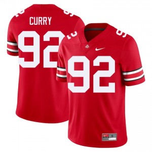 Scarlet #92 Caden Curry Men Embroidery Jersey | Ohio State Buckeyes Premium College Football Edition 40027165