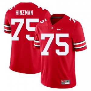 Scarlet #75 Carson Hinzman Men Embroidery Jersey | Ohio State Buckeyes Pro-Grade High School Football Edition 57563255