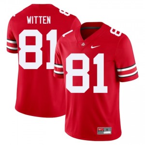 Scarlet #81 Damarion Witten Men Embroidery Jersey | Ohio State Buckeyes Pro Cut High School Football Edition 83582523