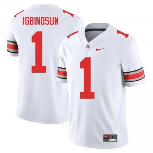 Davison Igbinosun #1 White Men Embroidery Jersey | Gameday Ohio State College Football Gear 62148494