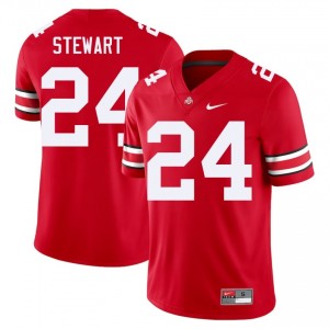Scarlet #24 Deshawn Stewart Men Stitched Jersey | Ohio State Buckeyes Elite Thread NCAA Football Edition 35854987
