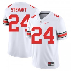 Deshawn Stewart #24 White Men Stitch Jersey | Exclusive Ohio State Player Football Gear 37612037