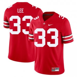 Scarlet #33 Eli Lee Men Stitched Jersey | Ohio State Buckeyes Exclusive NCAA Football Edition 28529479