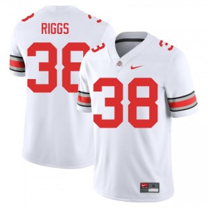 Eli Riggs #38 White Men Embroidery Jersey | Genuine Ohio State College Football Gear 84621645