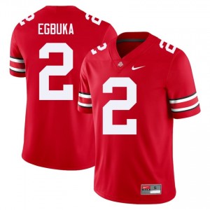 Scarlet #2 Emeka Egbuka Men Embroidery Jersey | Ohio State Buckeyes Licensed High School Football Edition 58034303