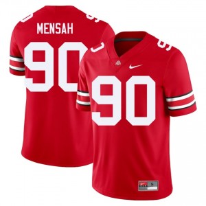 Scarlet #90 Eric Mensah Men Embroidery Jersey | Ohio State Buckeyes Elite College Football Edition 70347536