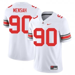 Eric Mensah #90 White Men Stitched Jersey | Licensed Ohio State NCAA Football Gear 59699112