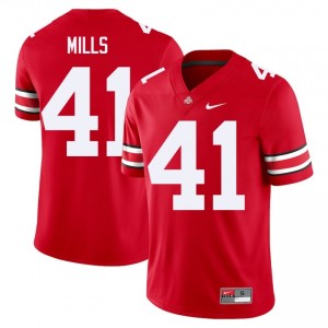 Scarlet #41 Grant Mills Men Stitch Jersey | Ohio State Buckeyes Exclusive Player Football Edition 29276068