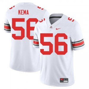 Isaiah Kema #56 White Men Stitched Jersey | Durable Ohio State NCAA Football Gear 76244430