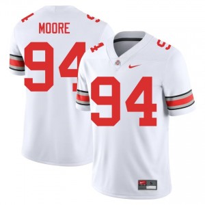 Jason Moore #94 White Men Embroidery Jersey | Essential Ohio State High School Football Gear 60383022