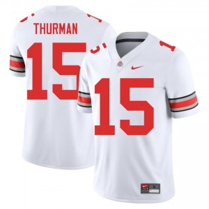 Jelani Thurman #15 White Men Embroidery Jersey | Moisture Wicking Ohio State College Football Gear 84139594