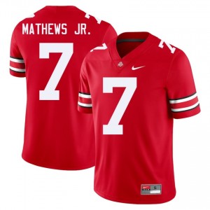 Scarlet #7 Jermaine Mathews Jr. Men Embroidery Jersey | Ohio State Buckeyes Genuine College Football Edition 86318301