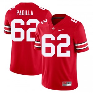 Scarlet #62 Joshua Padilla Men Stitch Jersey | Ohio State Buckeyes Elite Thread Player Football Edition 82894411