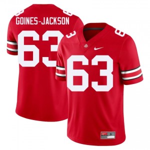 Scarlet #63 Julian Goines-Jackson Men Stitched Jersey | Ohio State Buckeyes Limited NCAA Football Edition 95874042