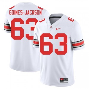 Julian Goines-Jackson #63 White Men Stitch Jersey | Elite Thread Ohio State Player Football Gear 78499012