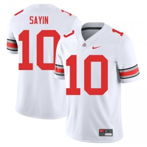 Julian Sayin #10 White Men Stitched Jersey | Elite Thread Ohio State NCAA Football Gear 22735777