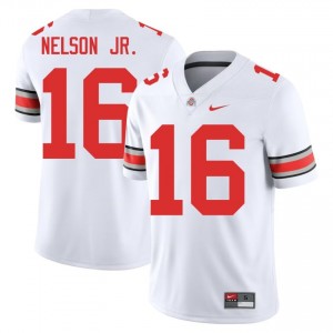 Keenan Nelson Jr. #16 White Men Embroidery Jersey | Pro Cut Ohio State College Football Gear 71908673