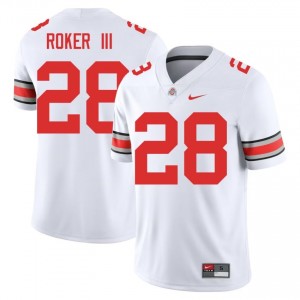 Leroy Roker III #28 White Men Stitched Jersey | Classic Ohio State NCAA Football Gear 89873887
