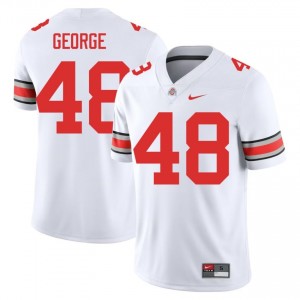 Logan George #48 White Men Stitch Jersey | Fresh Ohio State Player Football Gear 91870320