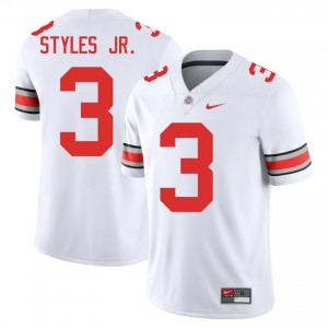 Lorenzo Styles Jr. #3 White Men Stitched Jersey | Moisture Wicking Ohio State University Football Gear 84605158