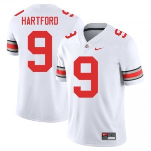 Malik Hartford #9 White Men Embroidery Jersey | Durable Ohio State College Football Gear 44309388