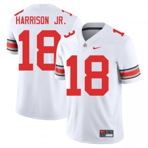 Marvin Harrison Jr. #18 White Men Stitched Jersey | Genuine Ohio State University Football Gear 58646396