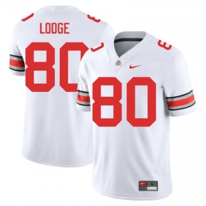 Shawn Lodge #80 White Men Embroidery Jersey | Pro Cut Ohio State High School Football Gear 50122397