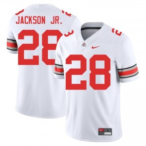 Stanley Jackson Jr. #28 White Men Embroidery Jersey | Gameday Ohio State High School Football Gear 77008701