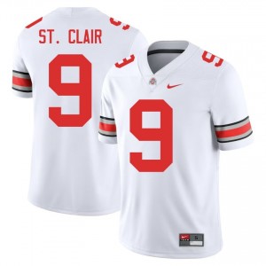 Tavien St. Clair #9 White Men Embroidery Jersey | Genuine Ohio State High School Football Gear 23408008