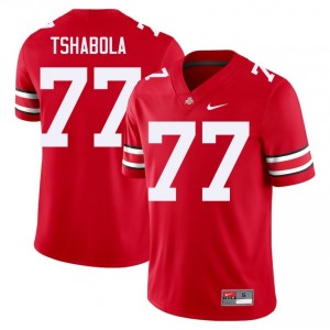 Scarlet #77 Tegra Tshabola Men Embroidery Jersey | Ohio State Buckeyes Authentic High School Football Edition 85190719