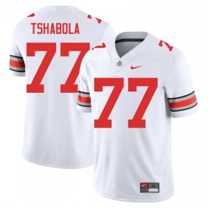 Tegra Tshabola #77 White Men Stitched Jersey | Limited Ohio State University Football Gear 23156571