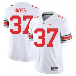 Zach Hayes #37 White Men Embroidery Jersey | Premium Ohio State High School Football Gear 86613710