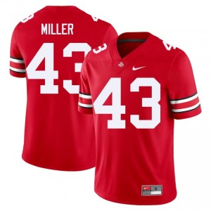 Scarlet #43 Amar'e Miller Men Stitch Jersey | Ohio State Buckeyes Gameday Player Football Edition 77647686
