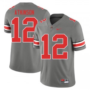 OSU Buckeyes Beau Atkinson #12 Grey Men College Jersey | Licensed Embroidery Football Uniform 81190382