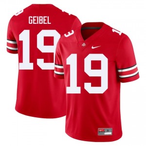 Scarlet #19 Brady Geibel Men Stitched Jersey | Ohio State Buckeyes Pro-Grade NCAA Football Edition 53152065