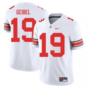 Brady Geibel #19 White Men Stitch Jersey | Genuine Ohio State Player Football Gear 74998144