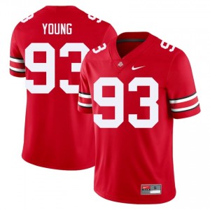 Scarlet #93 Brady Young Men Stitched Jersey | Ohio State Buckeyes Premium NCAA Football Edition 36537659