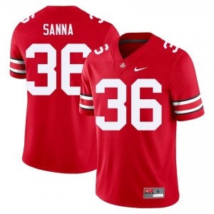 Scarlet #36 CJ Sanna Men Embroidery Jersey | Ohio State Buckeyes Genuine College Football Edition 61448935